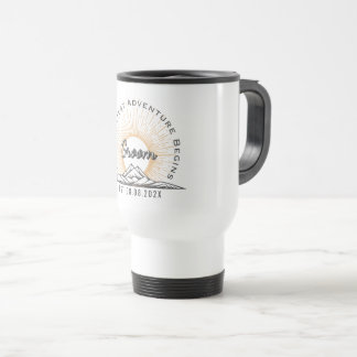 Taza De Viaje La Gran Aventura Comienza Boda en la Montaña Retro