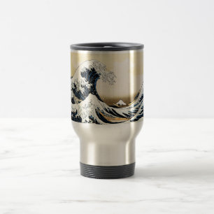 Taza De Viaje La Gran Ola Fuera de Kanagawa Hokusai, arte japoné