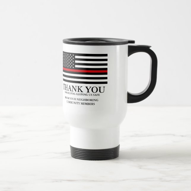 Taza De Viaje La línea roja fina personalizado de la bandera (Derecha)