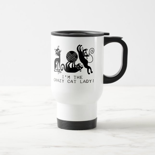 Taza De Viaje La loca dama del gato (Derecha)