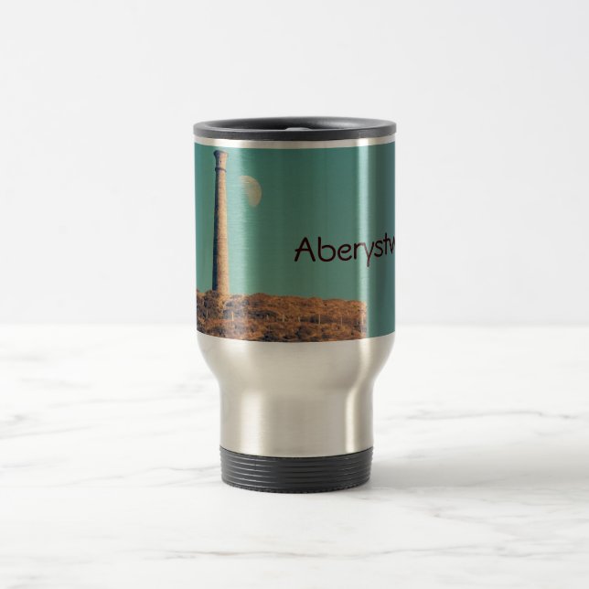 Taza De Viaje La luna y una torre: Aberystwyth (Centro)