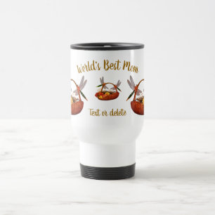Taza De Viaje La mejor cesta de flores de mamá Dragonflies perso