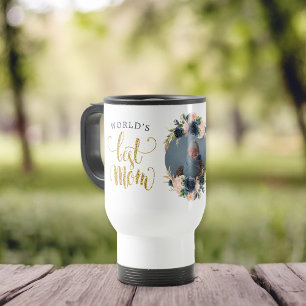Taza De Viaje La mejor foto botánica de la Marina Rosa Floral de