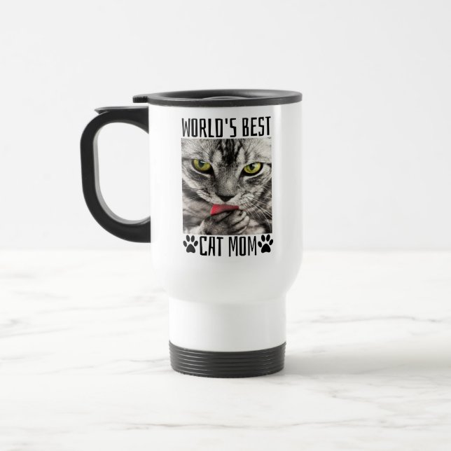 Taza De Viaje La mejor madre del gato del mundo (Izquierda)