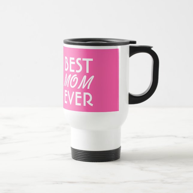 Taza De Viaje LA MEJOR MAMA DE LA ÉPOCA A03 rosa y blanca (Derecha)