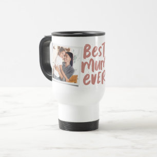 Taza De Viaje La mejor mamá del día de la madre rosa de moda de