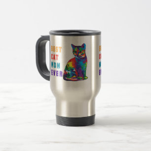 Taza De Viaje La mejor mamá del gato nunca Mensajes de texto Lin
