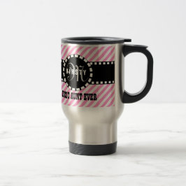 Taza De Viaje La mejor TÍA monograma con la DIAGONAL RAYA nunca