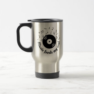 Taza De Viaje La música alimenta mi álbum Soul Vinyl