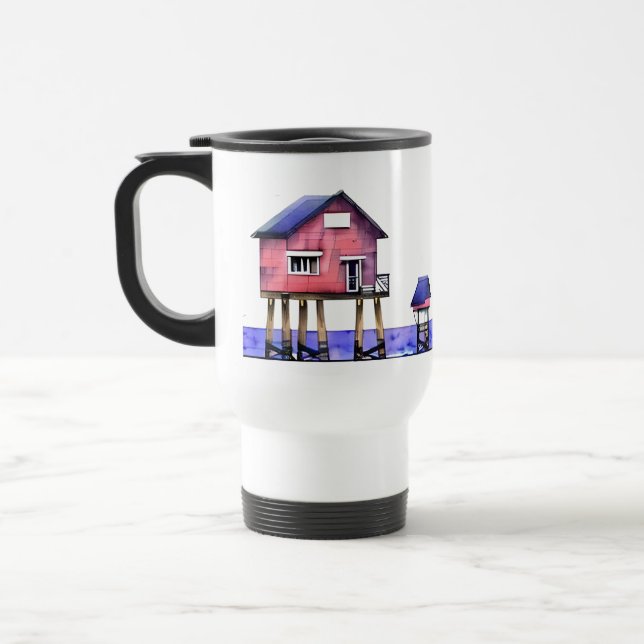 Taza De Viaje La playa es mi lugar feliz (Izquierda)