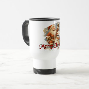 Taza De Viaje La risa de Santa en el abrazo del invierno