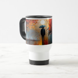 Taza De Viaje 🍂 ☕ "La serenidad del otoño" 🌧️ 🎨
