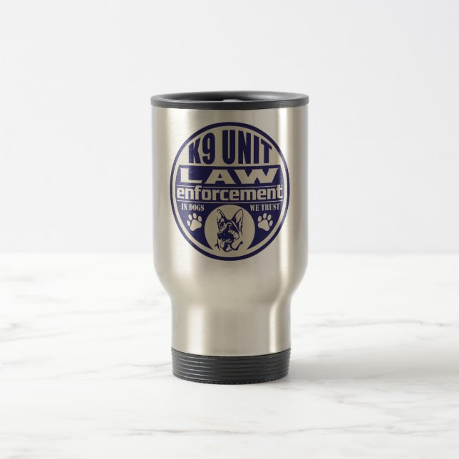 Taza De Viaje La unidad K9 en perros confiamos en el azul (Centro)