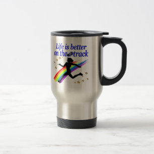 TAZA DE VIAJE LA VIDA AZUL ES MEJOR EN EL DISEÑO DE LA PISTA