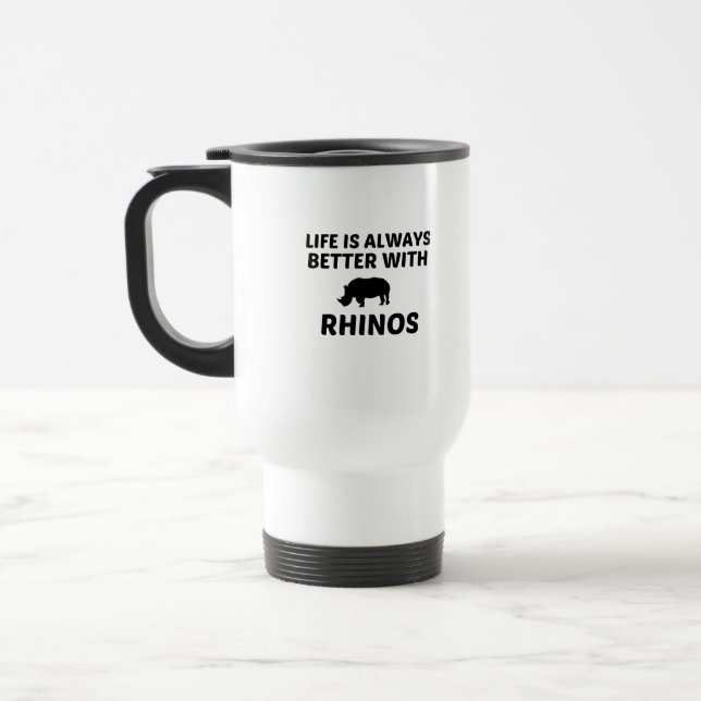 TAZA DE VIAJE LA VIDA DE RHINO ES MEJOR (Izquierda)