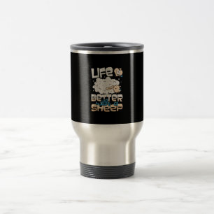 Taza De Viaje La Vida Es Mejor Con Una Oveja   Regalo para ganad