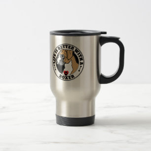Taza De Viaje La Vida Es Mejor Con Una Raza De Perro Boxer