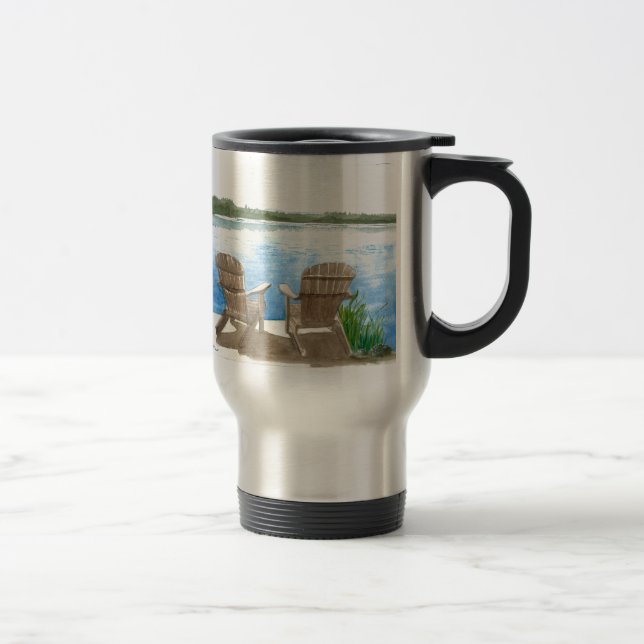 Taza De Viaje La vida es mejor en el lago (Derecha)