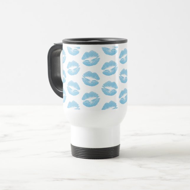 Taza De Viaje Labios Azules, Patrón De Labios, Labios Azules, Be (Anverso izquierdo)