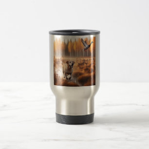 Taza De Viaje Labrador/perro en la caza de pato en otoño