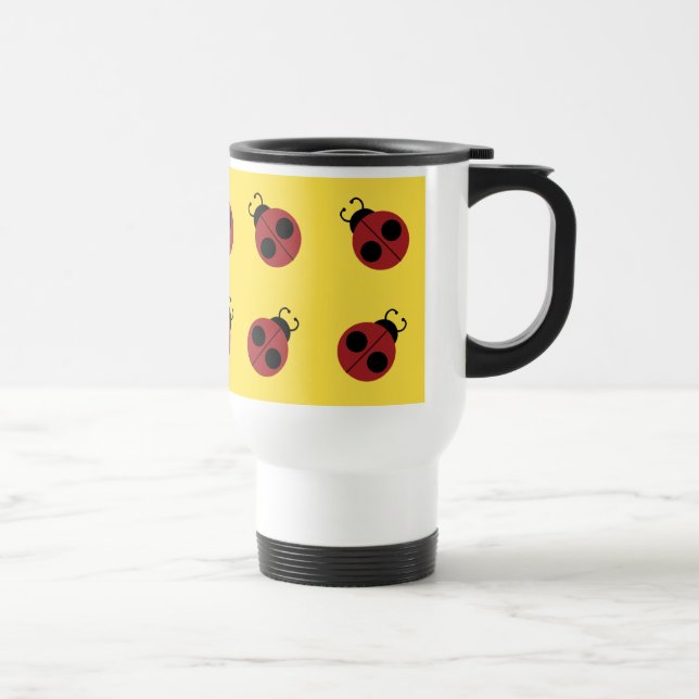Taza De Viaje Ladybug 60s retro fresco amarillo (Derecha)
