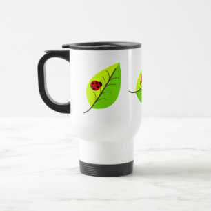 Taza De Viaje Ladybugs On Leaves Mug