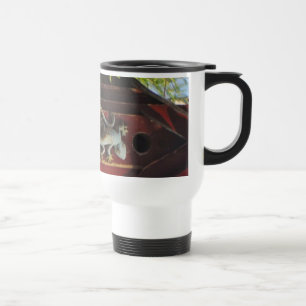 Taza De Viaje lagarto gris de madera desgastada