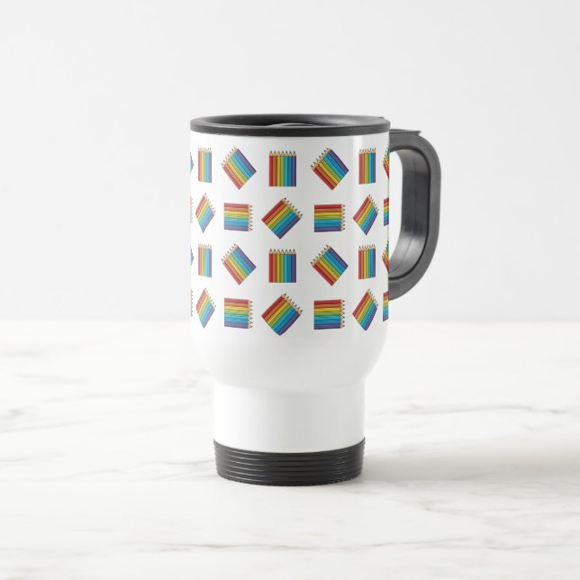 Taza De Viaje Lápices de colores arcoiris (Anverso derecho)