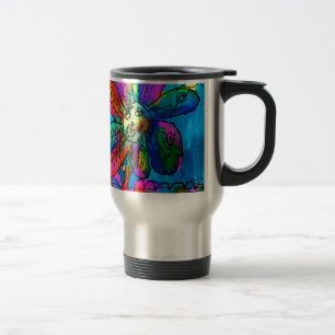 Taza De Viaje Lápiz rosa y azul y tinta para niños de Flores Fel