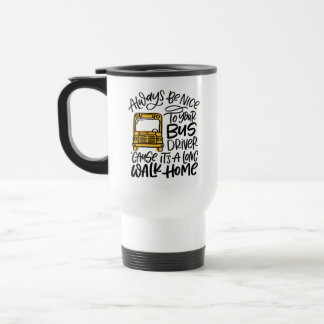 Taza De Viaje Larga marcha a casa humorística en autobús escolar