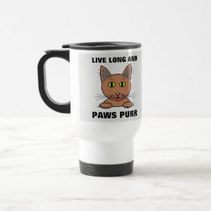 Taza De Viaje Largo y largo vivo de un gato divertido
