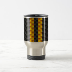 Taza De Viaje Las Carreras amarillas vibrantes rayan estilo de