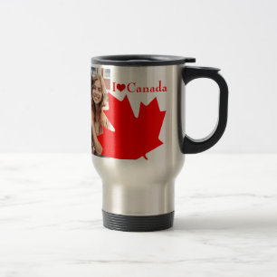 Taza De Viaje Las hojas de arce rojas de moda me encantan Canadá