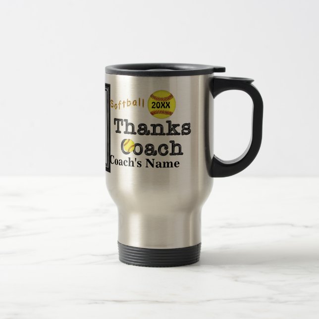 Taza De Viaje Las ideas del regalo del coche del softball (Derecha)