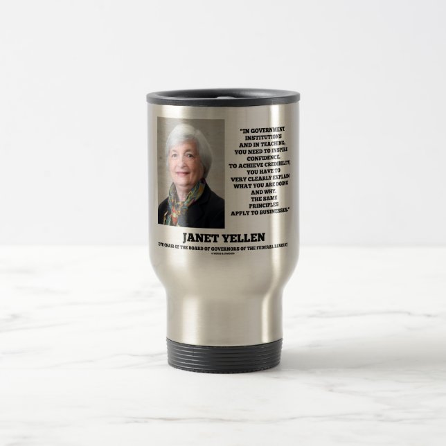 Taza De Viaje Las instituciones gubernamentales Janet Yellen ins (Centro)