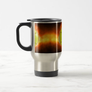 Taza De Viaje Las llamas de pelota blanda amarilla de SlipperyJo