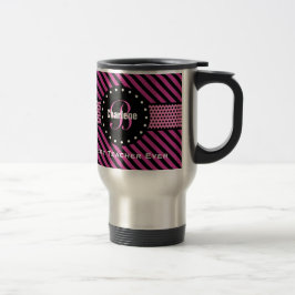 Taza De Viaje Las mejores rayas V03 de los lunares del rosa del