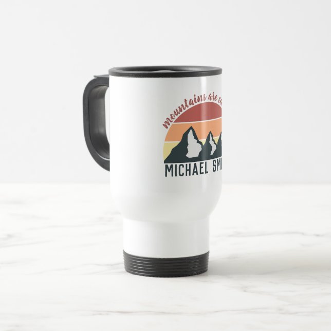 Taza De Viaje Las montañas de los pasteles antiguos llaman monog (Anverso izquierdo)