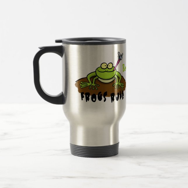 Taza De Viaje Las ranas gobiernan personalizado de rana verde di (Izquierda)