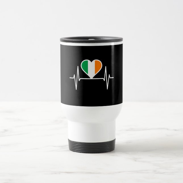 Taza De Viaje Latido de la bandera de Irlanda (Centro)