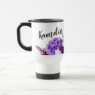 Taza De Viaje Lavender Hibiscus personalizado de 15 onzas de taz