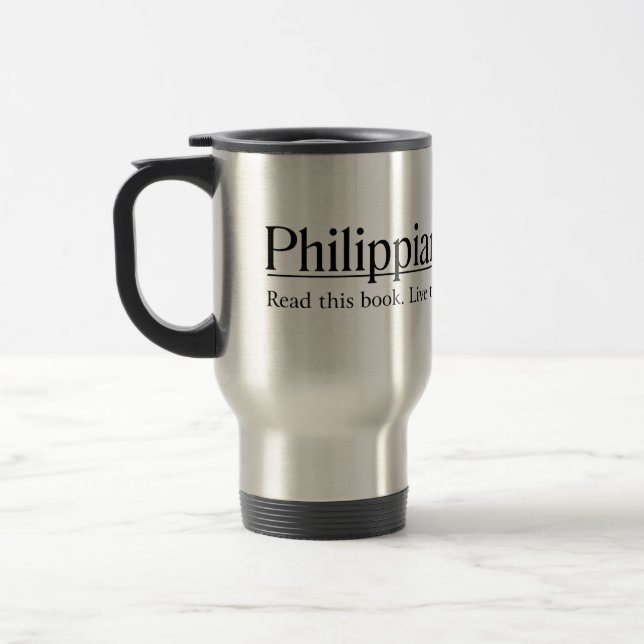 Taza De Viaje Lea el 3:13 de los filipenses de la biblia - 14 (Izquierda)