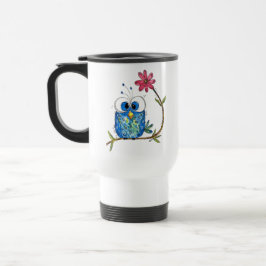 Taza De Viaje Lechuza azul caprichosa