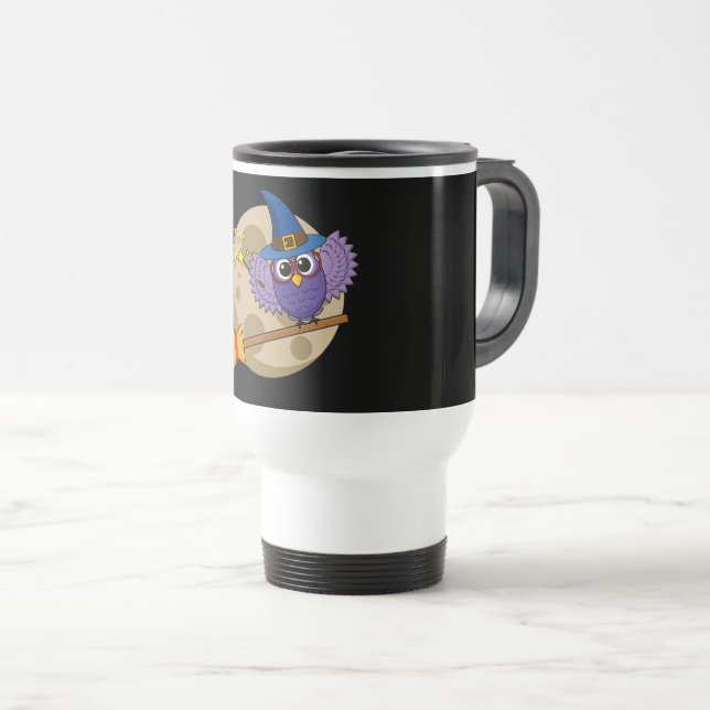 Taza De Viaje Lechuza búho personalizado volando en la sala (Anverso derecho)