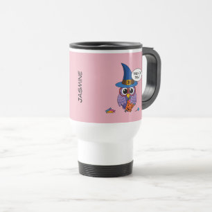 Taza De Viaje Lechuza del asistente del personalizado - Truco o 