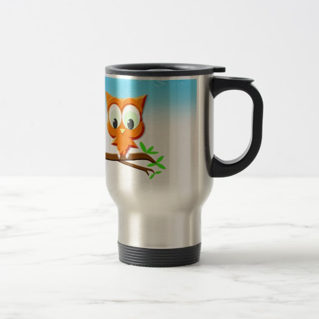Taza De Viaje Lechuza pequeña en una rama (Derecha)