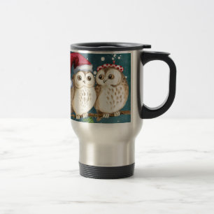 Taza De Viaje Lechuzas de navidades-cereza