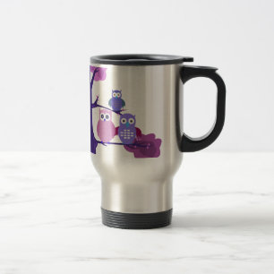 Taza De Viaje Lechuzas púrpura