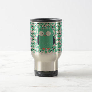 Taza De Viaje Lechuzas singulares verde azuladas
