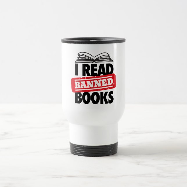 Taza De Viaje Leer libros prohibidos para viajar (Centro)